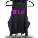 BITE ME - BLACK CROP TANK TOP 4.0