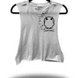 DEVIL SKULL ROAD RASH BASIC WHITE CROP TANK TOP