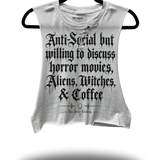 ANTI-SOCIAL ROAD RASH BASIC WHITE CROP TANK TOP