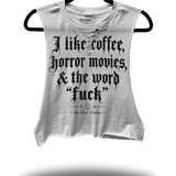 I LIKE IT ROAD RASH BASIC WHITE CROP TANK TOP