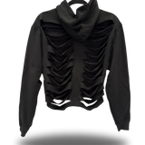 COMFORT REAPER ROAD RASH BLACK CROP HOODIE - 1.0