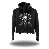 HOTROD ROAD RASH BLACK CROP HOODIE - 1.0