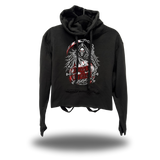 TO DEATH ROAD RASH BLACK CROP HOODIE - 1.0