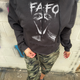 FAFO SNAKE ROAD RASH BLACK STITCHES HOODIE - 2.0