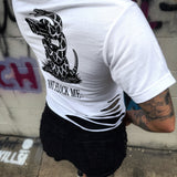 DON'T FLOCK ME ROAD RASH WHITE CROP TOP 1.0