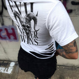 DEVIL SKULL ROAD RASH WHITE CROP TOP 1.0