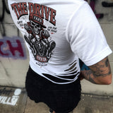 FOR THE DRIVE ROAD RASH WHITE CROP TOP 1.0