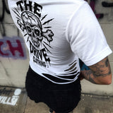 TDC BONE HEAD DISTRESSED WHITE CROP TOP 1.0