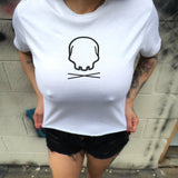 FOR THE DRIVE ROAD RASH WHITE CROP TOP 1.0