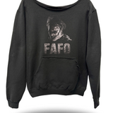 FAFO LEATHERFACE ROAD RASH DIAMOND CROSS WIDENECK SWEATSHIRT