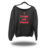 HORROR LOVE ROAD RASH DIAMOND CROSS WIDENECK SWEATSHIRT