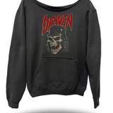 BY DEATH ROAD RASH DIAMOND CROSS WIDENECK SWEATSHIRT