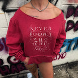 FORGET ROAD RASH DIAMOND CROSS WIDENECK RED SWEATSHIRT