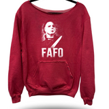 FAFO MYERS ROAD RASH DIAMOND CROSS WIDENECK RED SWEATSHIRT