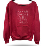 FORGET ROAD RASH DIAMOND CROSS WIDENECK RED SWEATSHIRT
