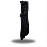 SKELETON OVERSIZED PRINT ZIP UP HOODIE - BLACK ON BLACK