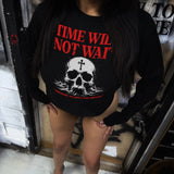 TIME NOT WAIT ROAD RASH CROP LONG SLEEVE TEE