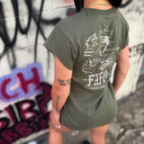 FAFO TANK ROAD RASH MUSCLE MILITARY GREEN TEE