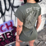 COWBOY RIDER ROAD RASH MUSCLE MILITARY GREEN TEE