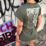 SLOW DEATH ROAD RASH MUSCLE MILITARY GREEN TEE