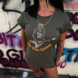F*CK OFF GUITAR ROAD RASH MUSCLE MILITARY GREEN TEE