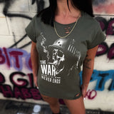 THE WAR ROAD RASH MUSCLE MILITARY GREEN TEE