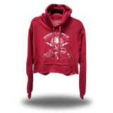 HOTROD ROAD RASH RED CROP HOODIE - 1.0