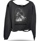 FEROCIOUS ROAD RASH SLASH X WIDENECK CROP BLACK SWEATSHIRT