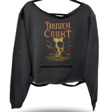 DRIVEN COUNT ROAD RASH SLASH X WIDENECK CROP BLACK SWEATSHIRT