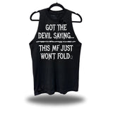 THIS MF WON'T FOLD ROAD RASH BLACK TANK TOP