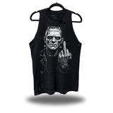 FU FRANKENSTEIN ROAD RASH BLACK TANK TOP