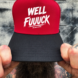 F***CK RED BLACK CURVED TRUCKER HAT