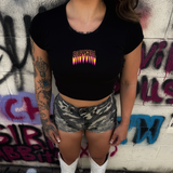 BABYGIRL CAP SLEEVE BABY RIB CROP TOP