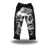 DEAD ROSE - DISTRESSED BLACK OPEN-BOTTOM SWEATPANTS