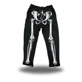 SKELETON - ROAD RASH BLACK OPEN-BOTTOM SWEATPANTS