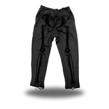 SKELETON ROAD RASH BLACK OPEN-BOTTOM SWEATPANTS - BLACK ON BLACK