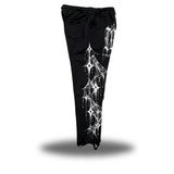 GOTHIC SPIDERWEB - ROAD RASH BLACK OPEN-BOTTOM SWEATPANTS