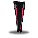 SKELETON ROAD RASH BLACK OPEN-BOTTOM SWEATPANTS - PINK