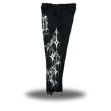 GOTHIC SPIDERWEB - ROAD RASH BLACK OPEN-BOTTOM SWEATPANTS