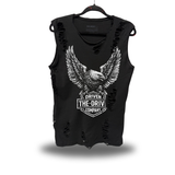 EAGLE SHIELD - ROAD RASH SLASH MUSCLE BLACK TANK TOP