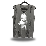 TERRIFIER - ROAD RASH SLASH MUSCLE VINTAGE GREY TANK TOP