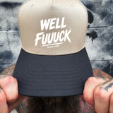 F***CK BLACK & SAND CURVED BILL TRUCKER HAT