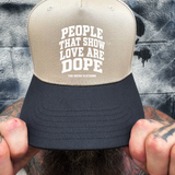 SHOW LOVE BLACK & SAND CURVED BILL TRUCKER HAT