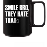 SMILE BRO BLACK COFFEE MUG