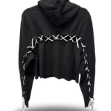 NEVER FIT IN BACK STITCHES CROP HOODIE