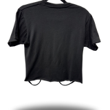 ROAD RASH FRONT SLASHED BLACK CROP TOP