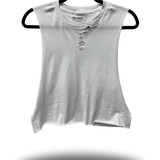 ROAD RASH BASIC WHITE CROP TANK TOP