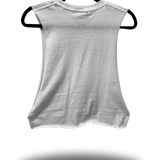 ROAD RASH BASIC WHITE CROP TANK TOP
