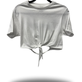 ROAD RASH FRONT TIE WHITE CROP TOP