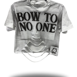 PUNK BOW TO NO ONE WHITE CROP TOP